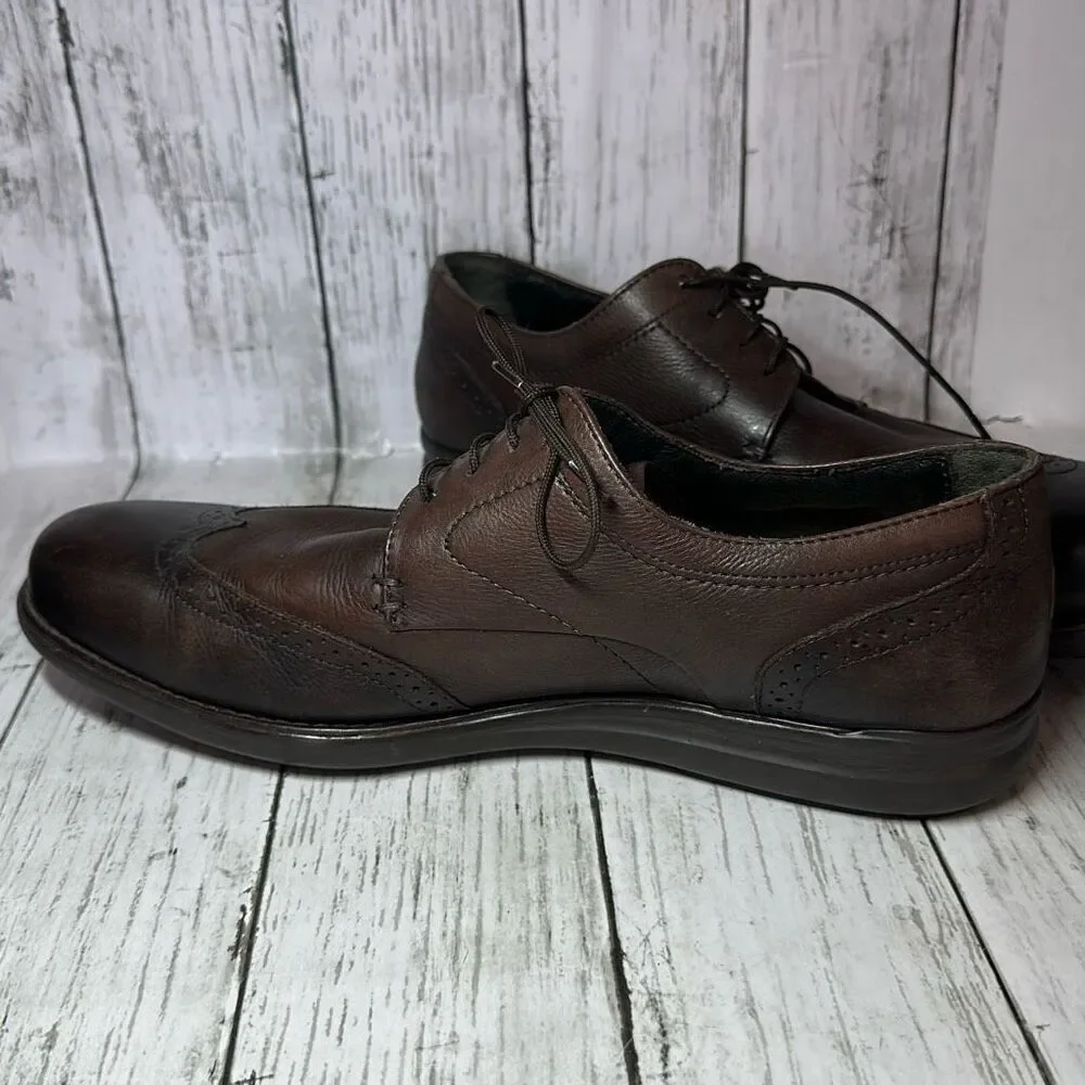 Johnston & Murphy Mens Wingtip Oxfords Brown SheepSkin Size 11‎